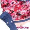 Комбинезон фиолетово/розовый мопс для девочек теплый для собак породы мопс, французский бульдог