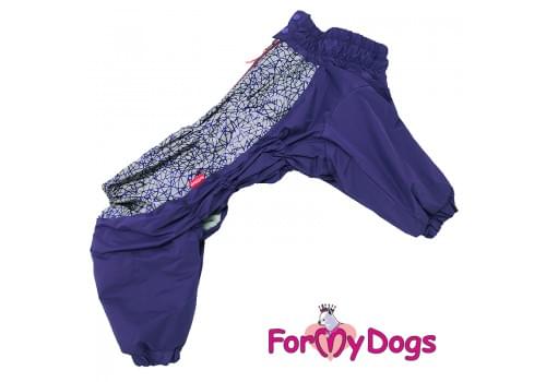 Комбинезон фиолетовый мопс для мальчиков теплый для собак породы мопс, французский бульдог