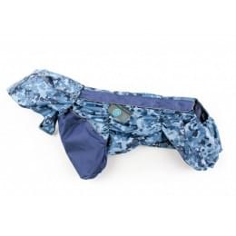 Дождевик Синий Камуфляж осенний с капюшоном для собак