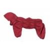 Дождевик Красный осенний серый с капюшоном для собак породы бигль, шарпей, чау-чау, кокер спаниель, басенджи, фокстерьер