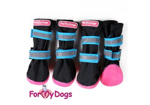 Ботиночки Черно-голубые для собак средних и больших пород