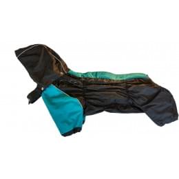 Дождевик Дутик-Черносиний непромокаемый с капюшоном для собак